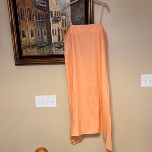 DKNY Elegant Orange Sleeveless  dress linen large